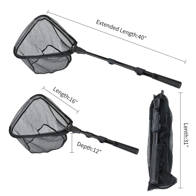 RESTCLOUD Fishing Landing Net with Telescoping Pole Handle Extends to 63 inches, Carbon Fiber Handle Extended from 23.6 inches to 47 inches - Image 4
